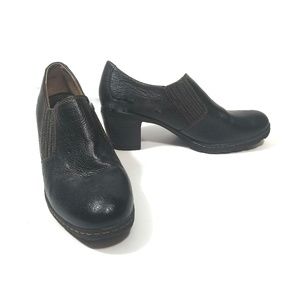 Bolo Black Leather Block Heel Mule / 8.5